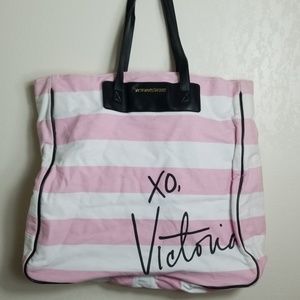 🌻Victoria's secret white and pink tote bag